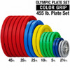 Body-Solid Olympic Color Grip Weight Plate Set, 455 lbs.