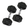 50 lb. Rubber Hex Dumbbell Pair, Shipping Included!