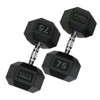 75 lb. Rubber Hex Dumbbell Pair, Shipping Included!