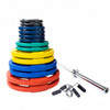 300 lb. Olympic Color Rubber Grip Weight Set