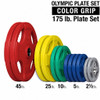 Body-Solid Olympic Color Grip Weight Plate Set, 175 lbs.