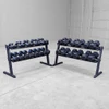 5-75 lb Rubber Coated Dumbbell Package, includes Dual Body-Solid Heavy Duty 2-Tier Storage Racks