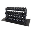 Body-Solid 5-70 lb. Rubber Coated Hex Dumbbell Set with Heavy Duty Storage Rack