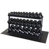Body-Solid 5-70 lb. Rubber Coated Hex Dumbbell Set with Heavy Duty Storage Rack