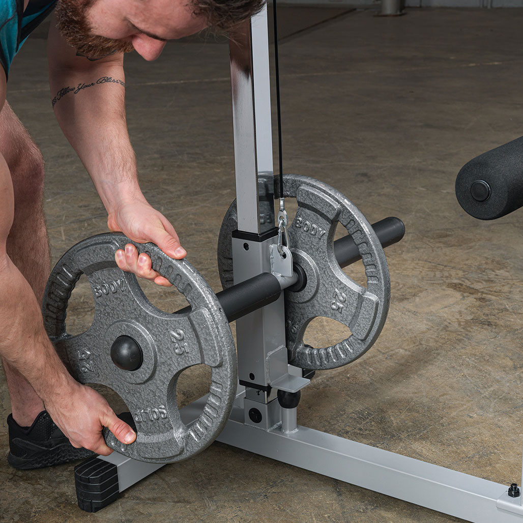 Details of the Weight Carriage on the Powerline Lat Machine