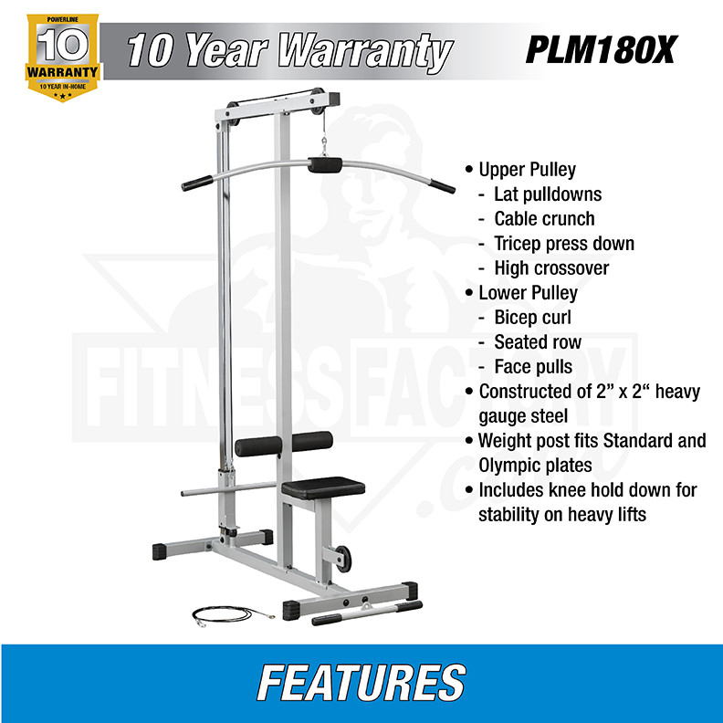 Powerline Lat Machine PLM180X - Back Machines