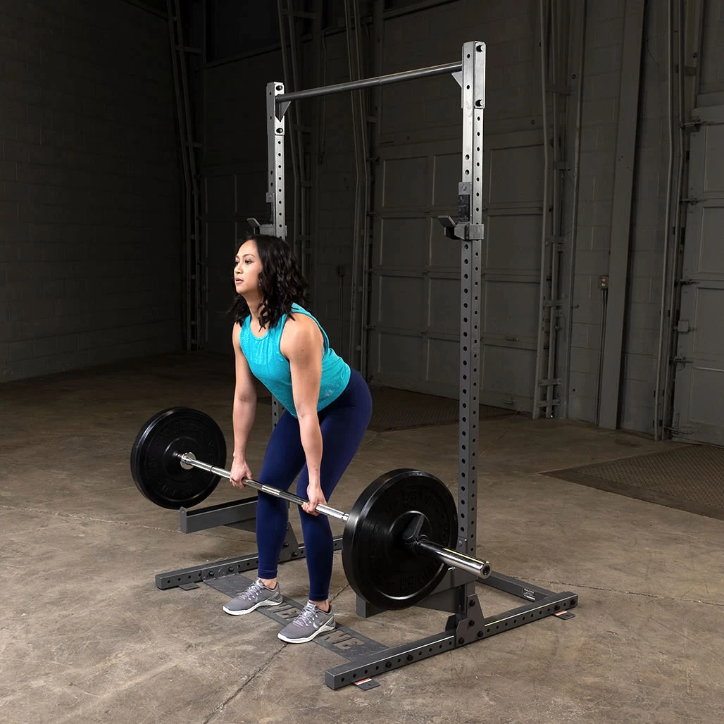 Powerline PPR500 Half Rack, Space Saver with J-Cups, Safety Spotter Arms