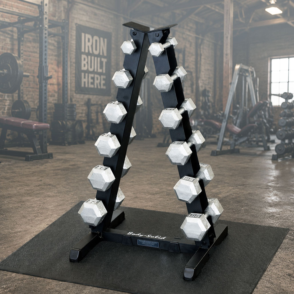 5-30 lb Complete Strength Package with Hex Dumbbells & Rack