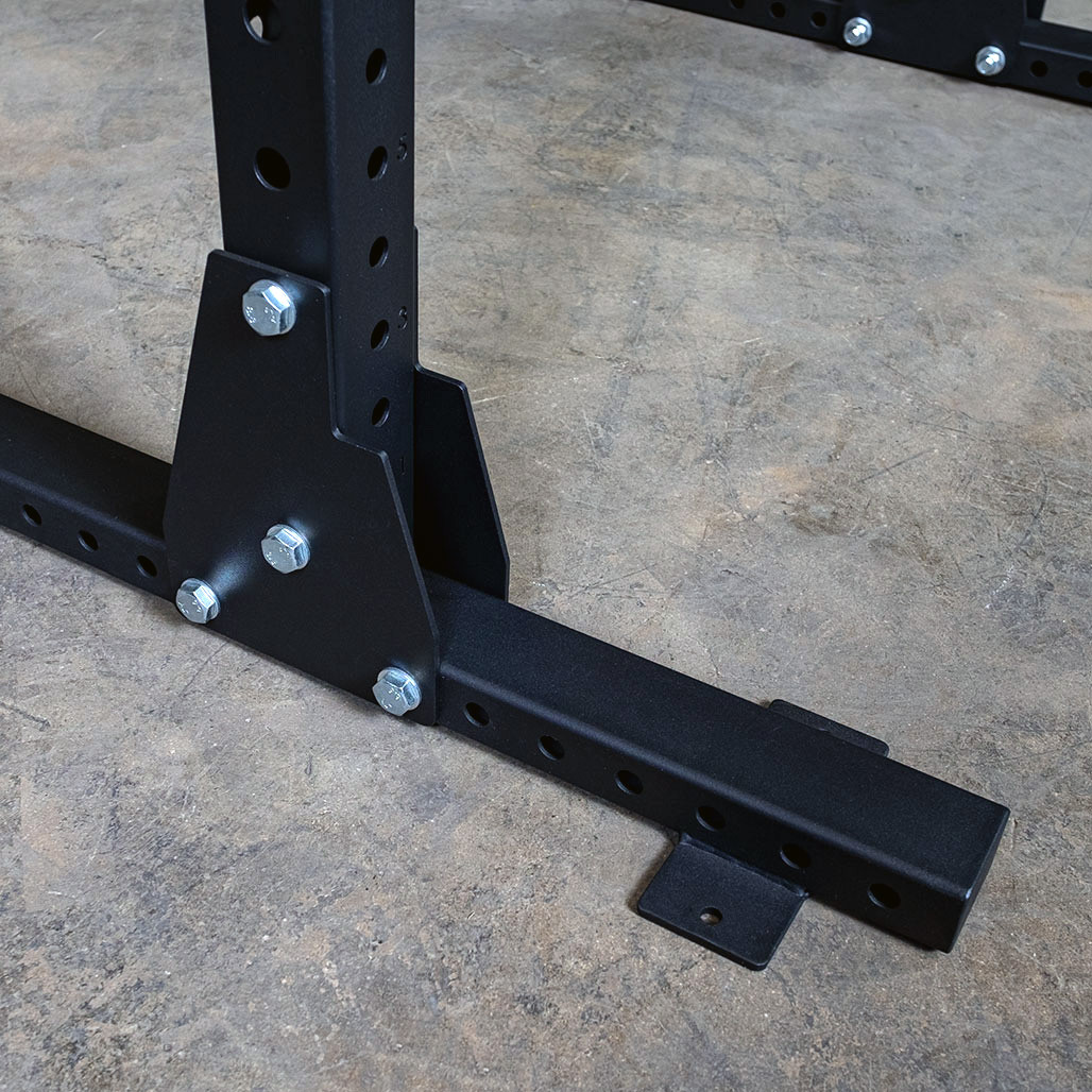 Detail of the Frame Connection on the Body-Solid SPR500 Commercial Half Rack