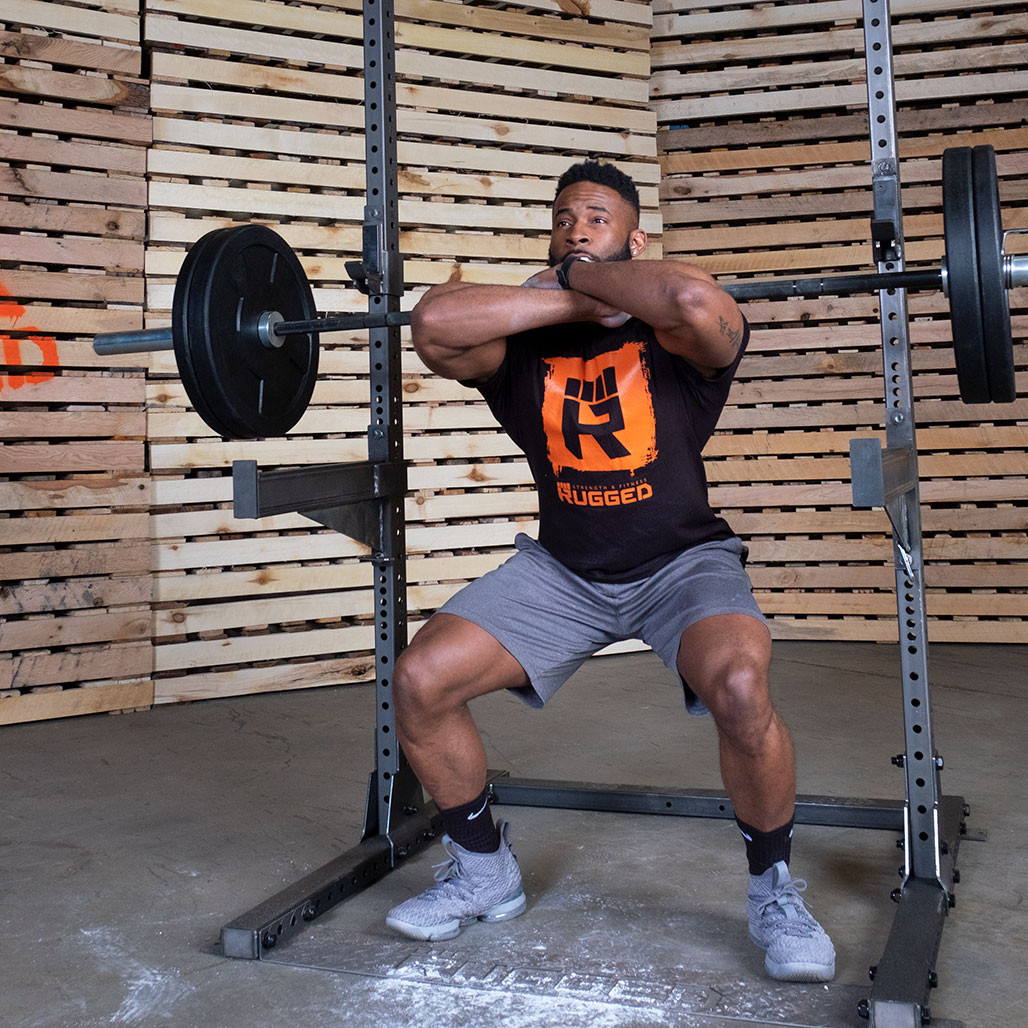 Front Squats on the Rugged Half Rack
