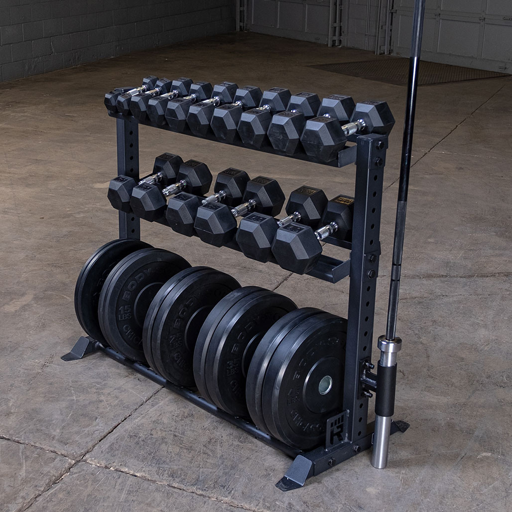 RUGGED Fitness Weight Plate Dumbbell Rack