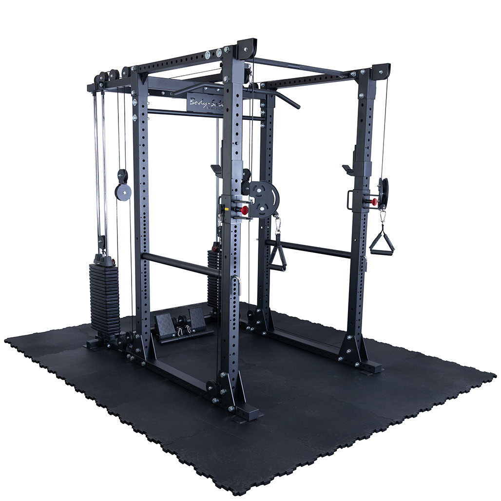 Body-Solid Elite Power Rack Functional Trainer with Weight Stacks Package