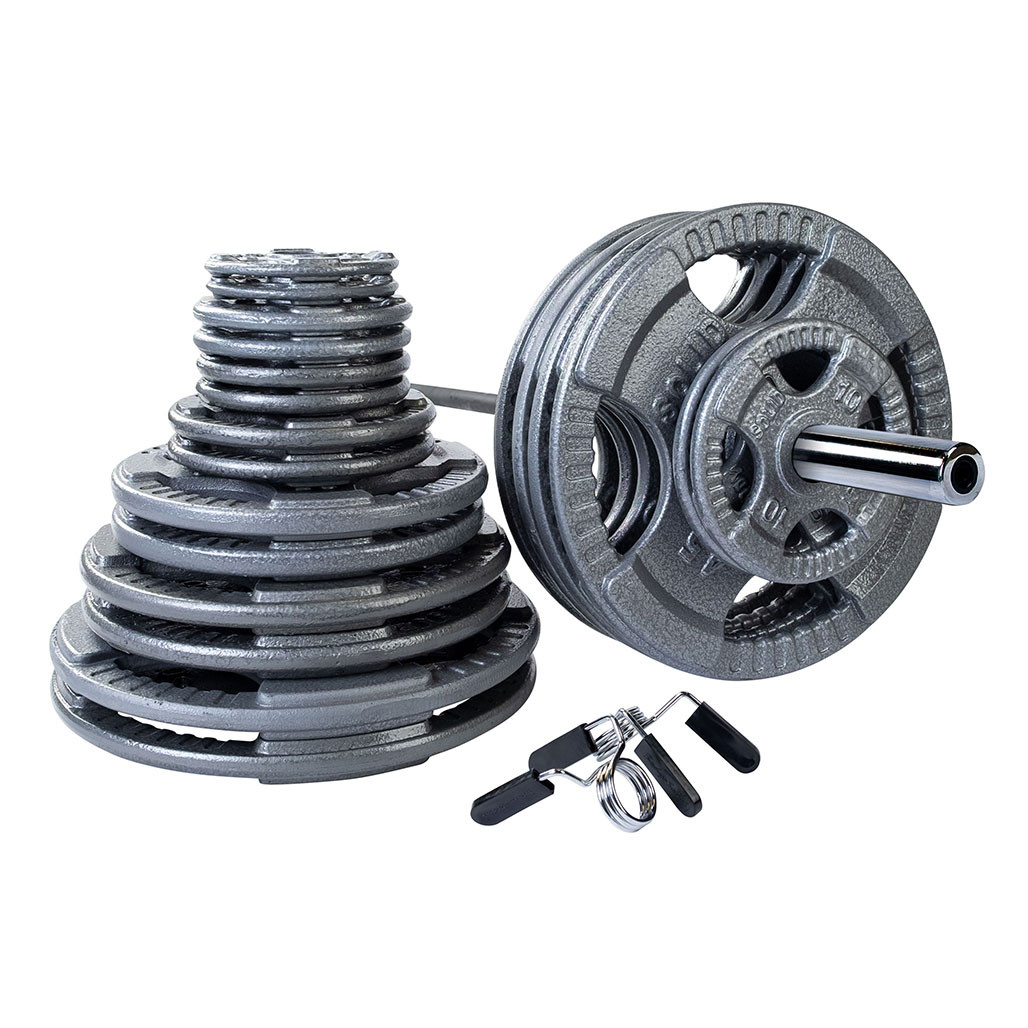 Body-Solid Gray Cast Iron Olympic Weight Sets with Bar & Collars, SHIPPING INCLUDED