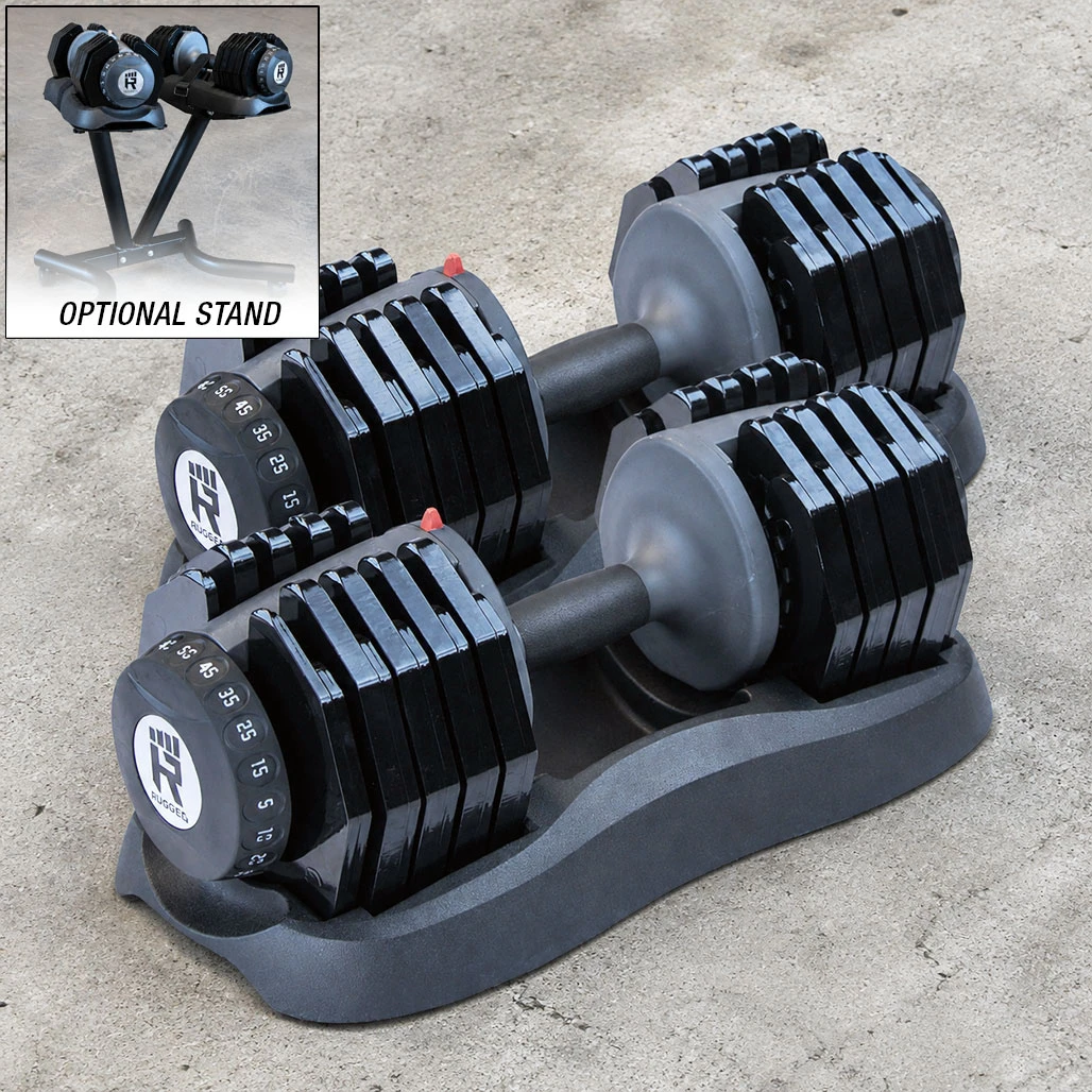 Rugged 5-50 lb. Adjustable Dumbbell Set