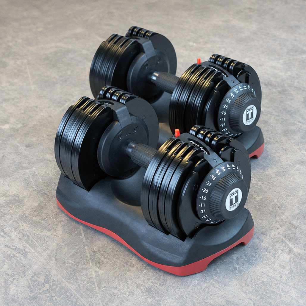 Body-Solid Tools Adjustable Dumbbell Set, 11 lb. to 66 lb.