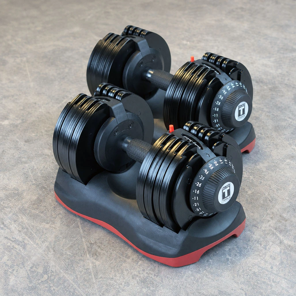 Body-Solid Tools Adjustable Dumbbell Set, 11 lb. to 66 lb.