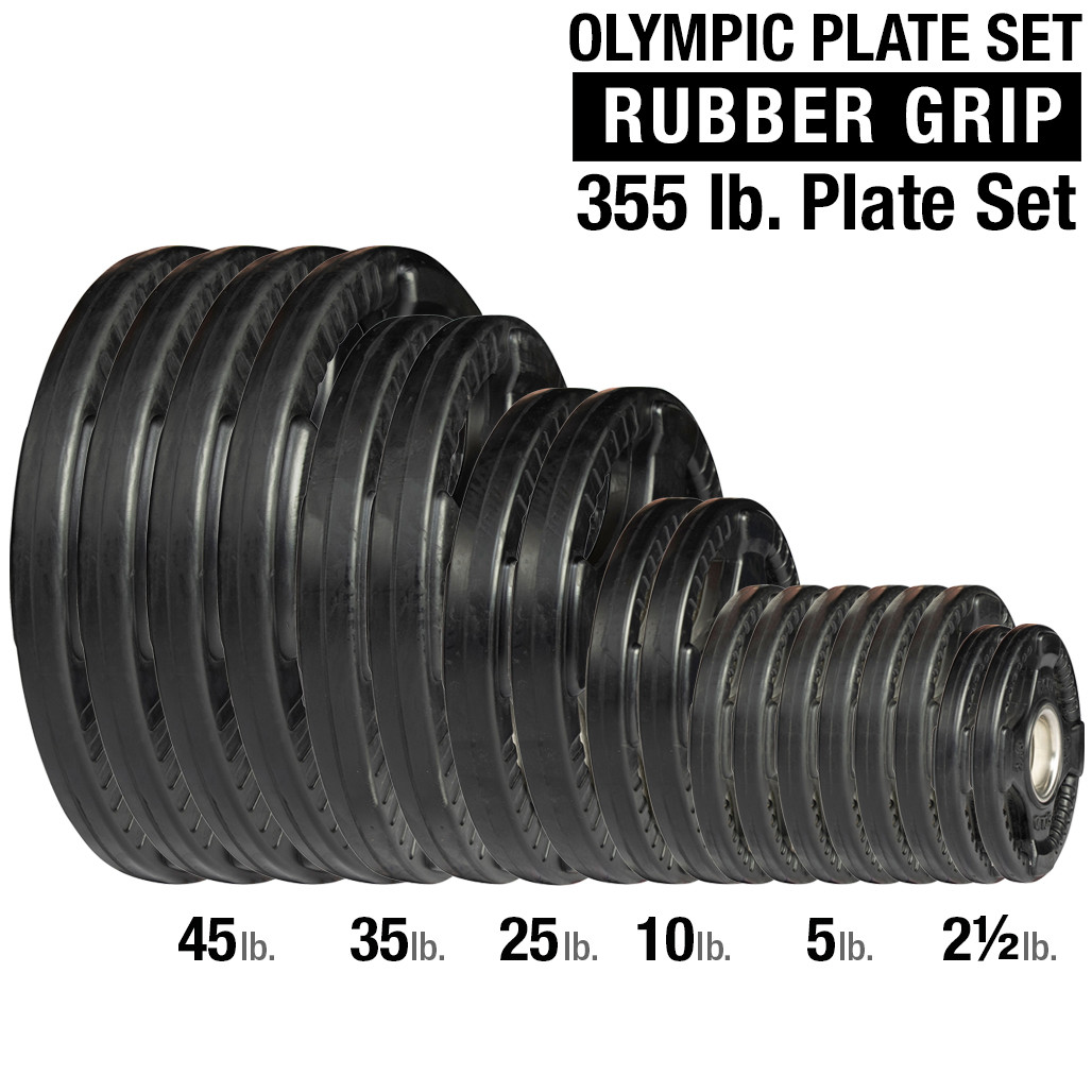 355 lb. Set of Rubber Grip Plates