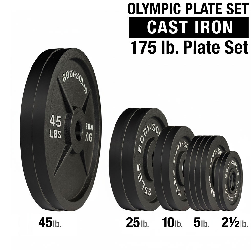 175 lb. Cast Iron Olympic Plate Set