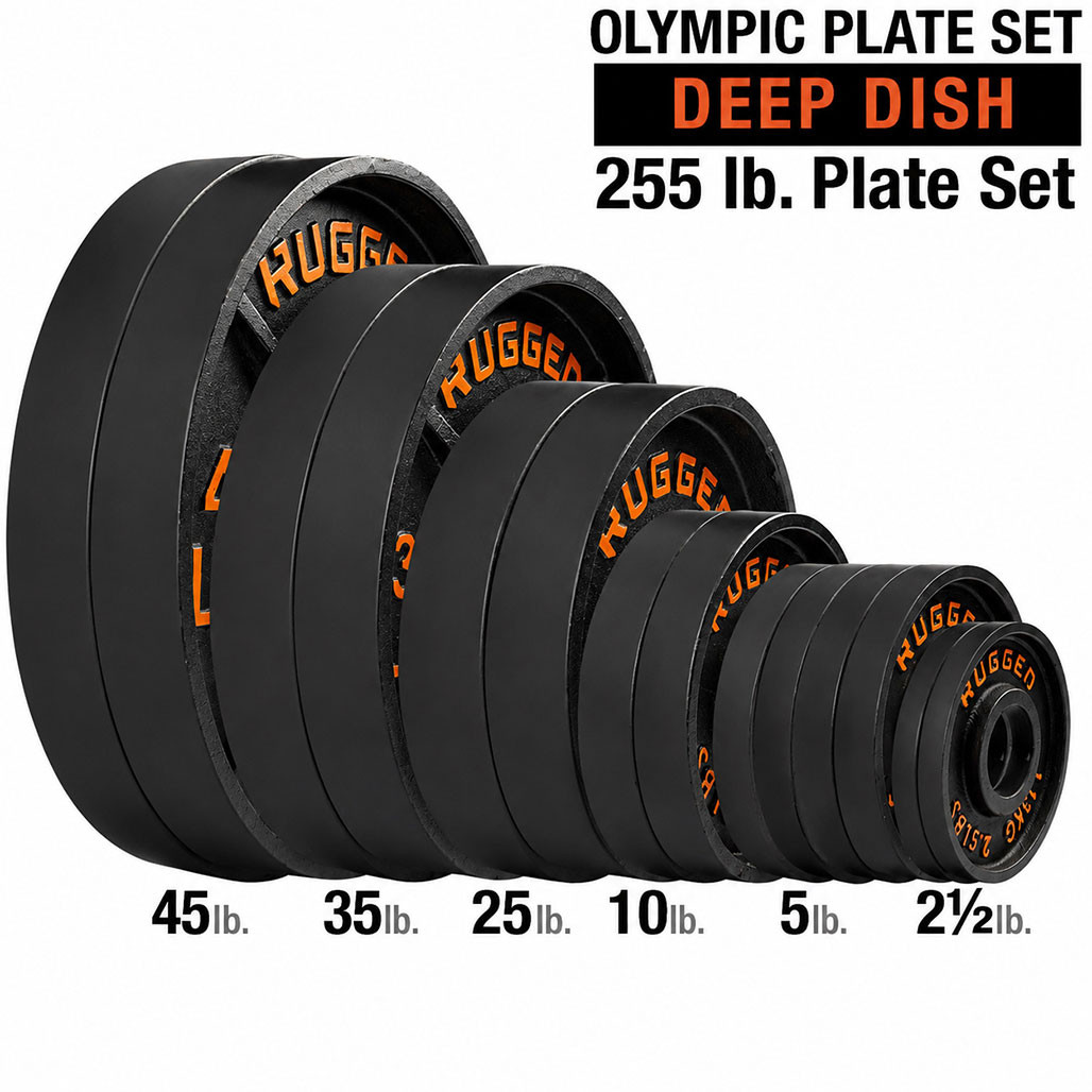 Rugged 255 lb. Deep Dish Olympic Plate Set