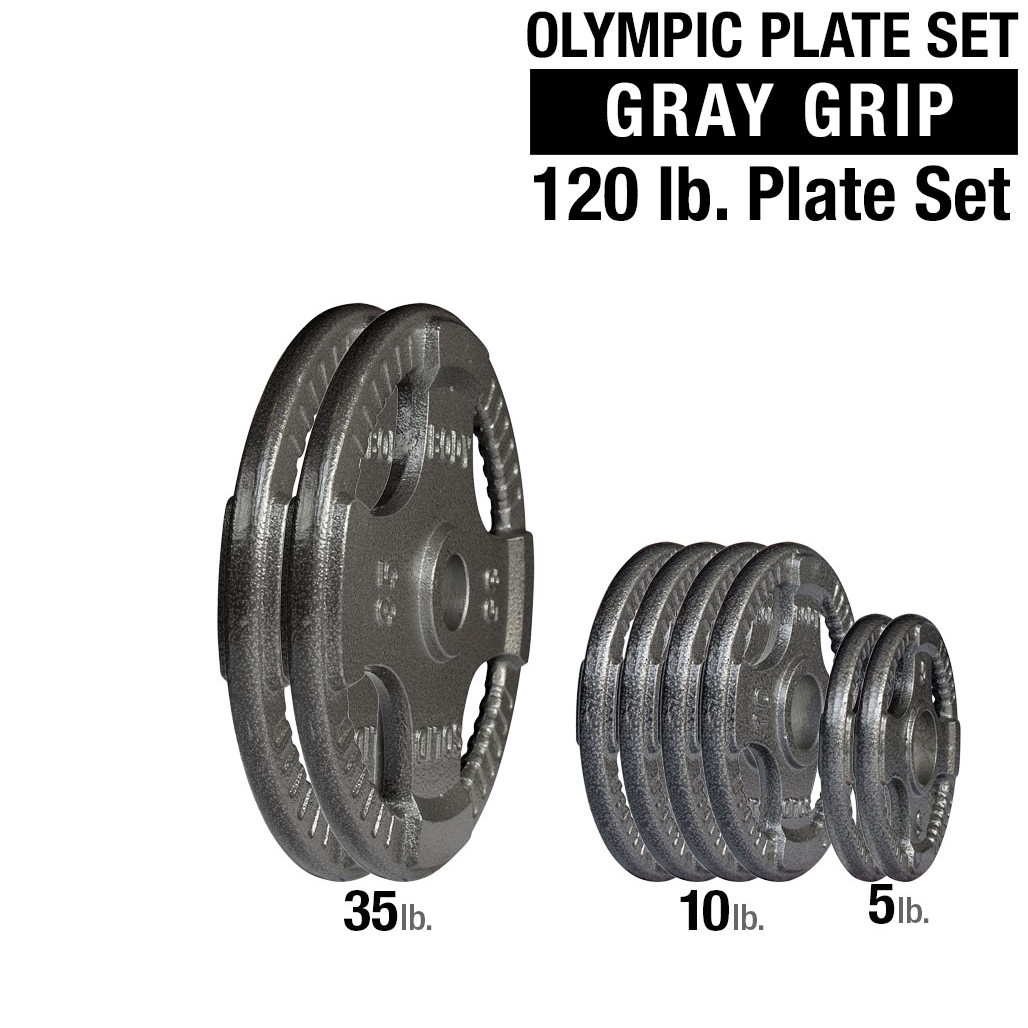 120 lb. Body-Solid Gray Grip Olympic Set