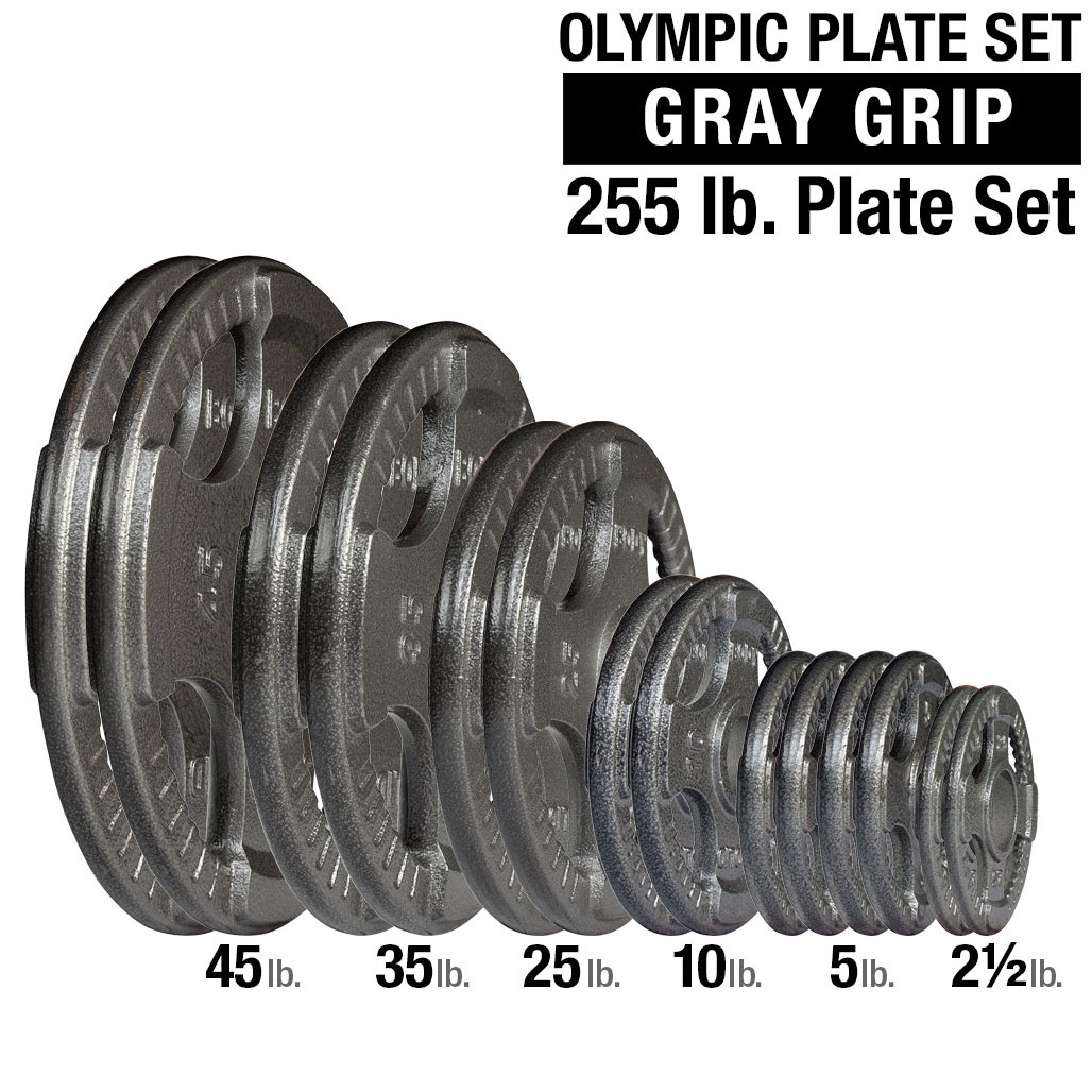 255 lb. Body-Solid Gray Grip Olympic Set
