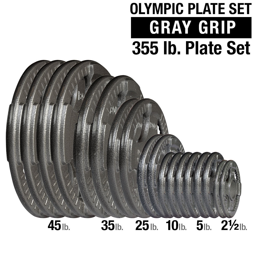 355 lb. Body-Solid Gray Grip Olympic Set