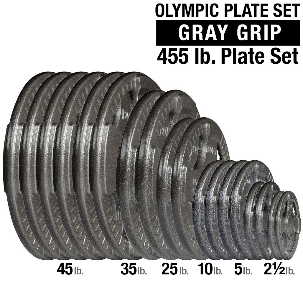 455 lb. Body-Solid Gray Grip Olympic Set