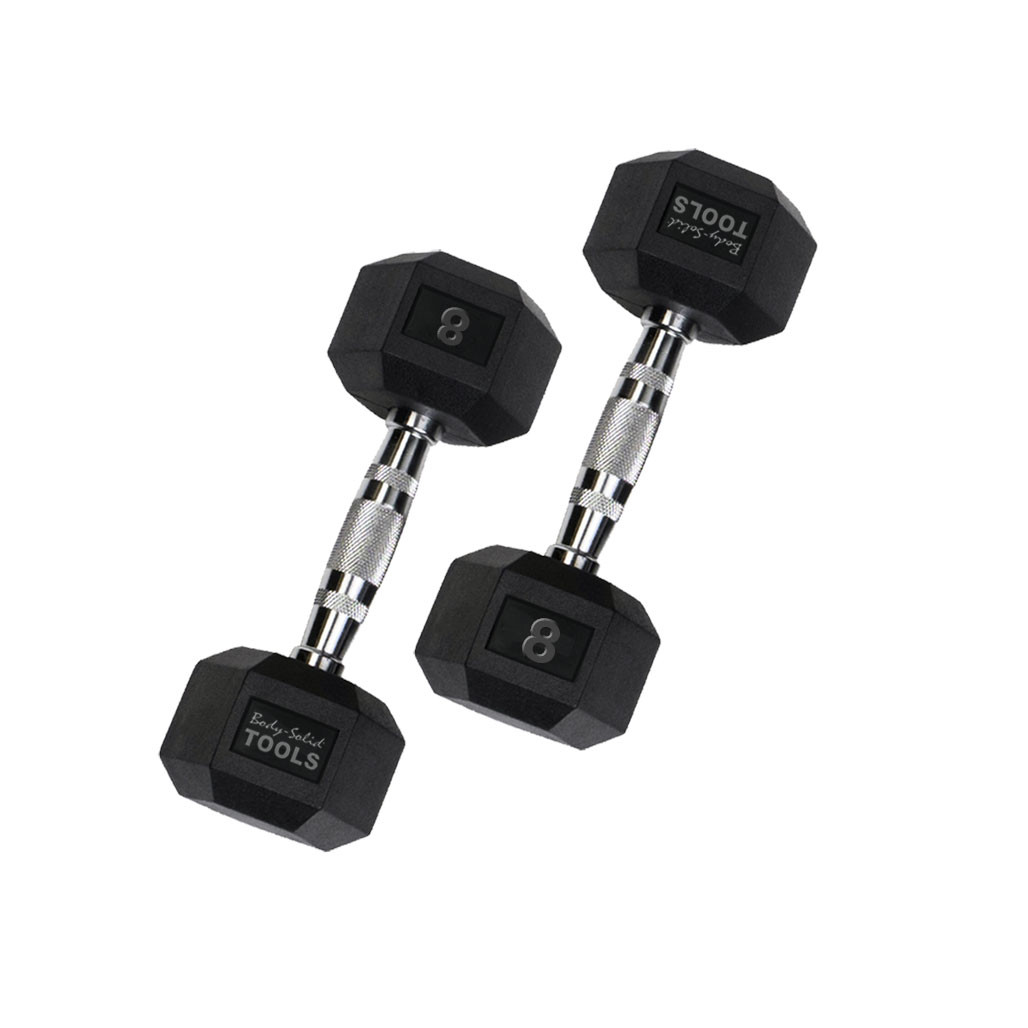 8 lb. Rubber Hex Dumbbell Pair, Shipping Included!