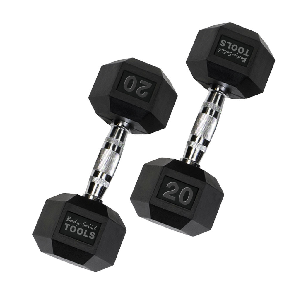 20 lb. Rubber Hex Dumbbell Pair, Shipping Included!