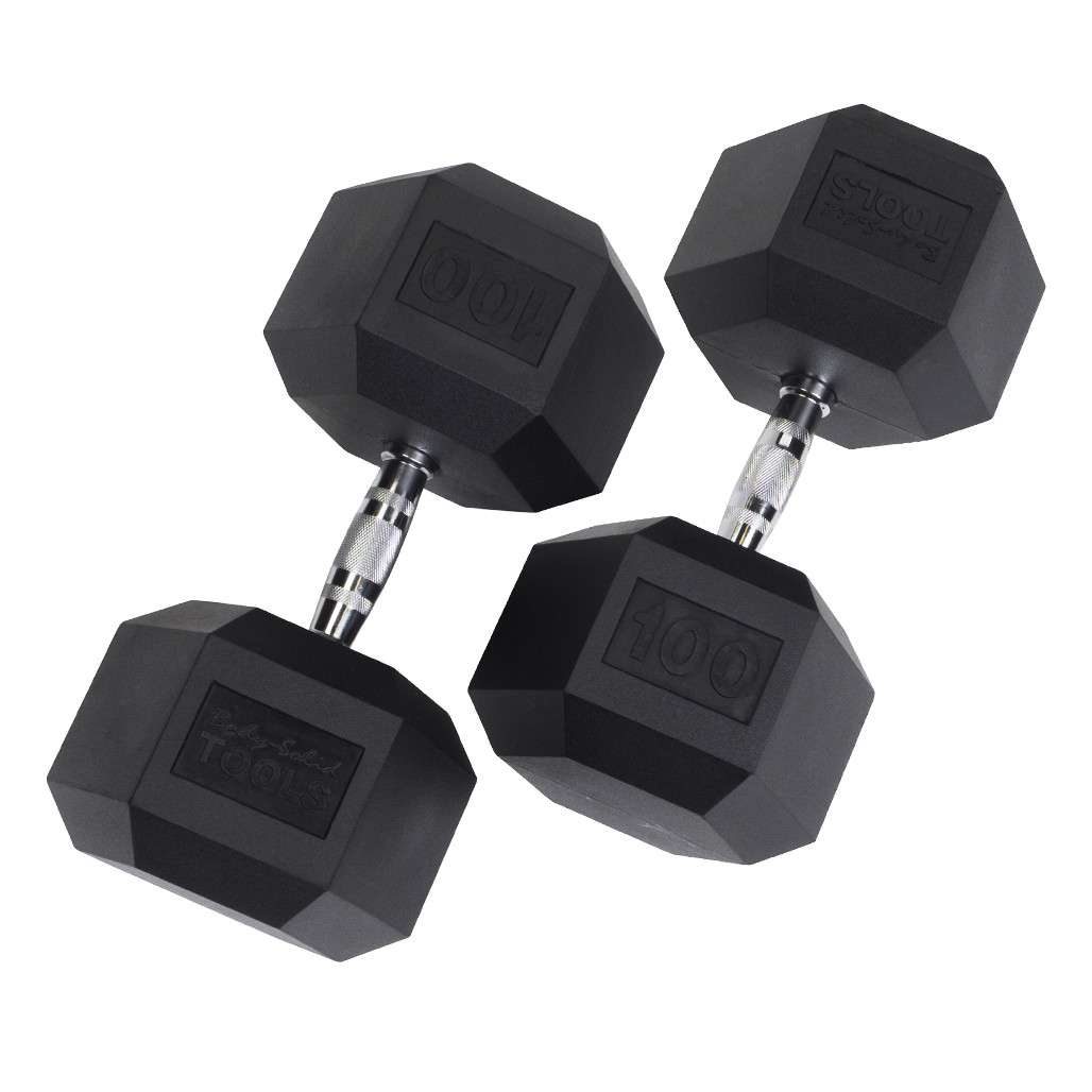 100 lb. Rubber Hex Dumbbell Pair, Shipping Included!