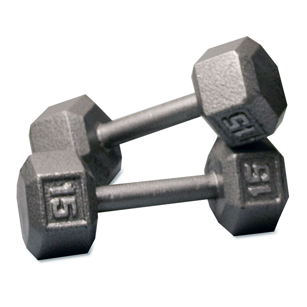 15 lb. Iron Hex Dumbbell Pair, Shipping Included!