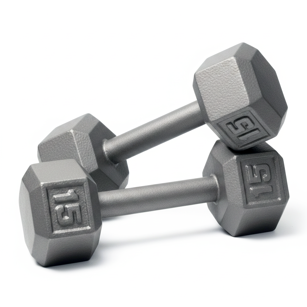 15 lb. Iron Hex Dumbbell Pair, Shipping Included!