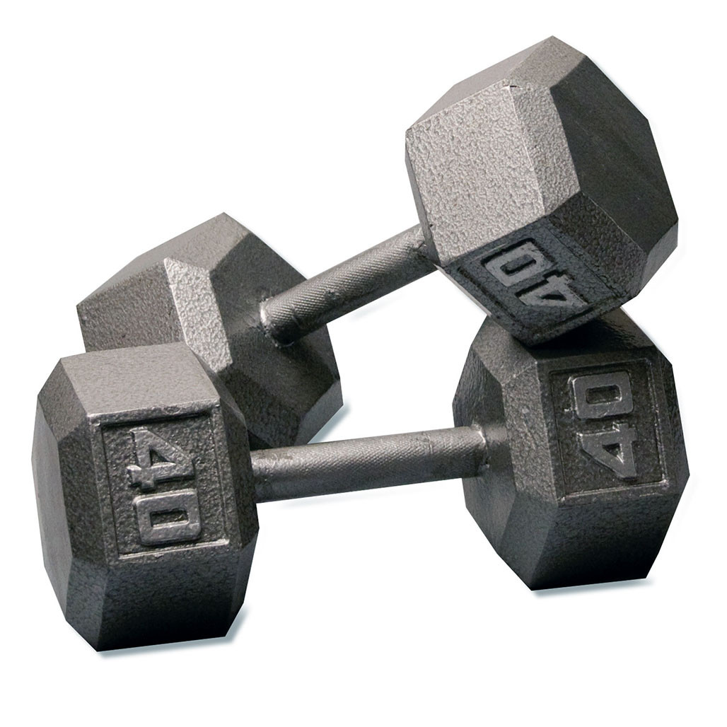 40 lb. Iron Hex Dumbbell Pair, Shipping Included!