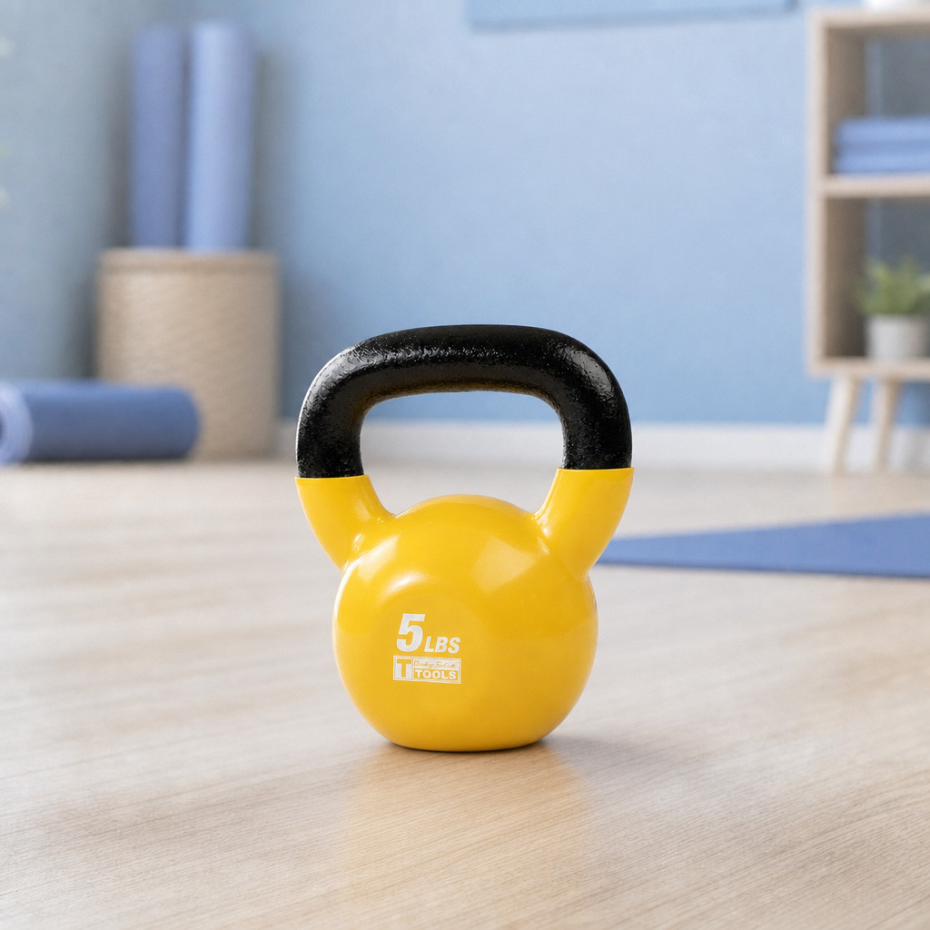 5 lb. Body-Solid Vinyl Dipped Kettlebell, Shipping Included