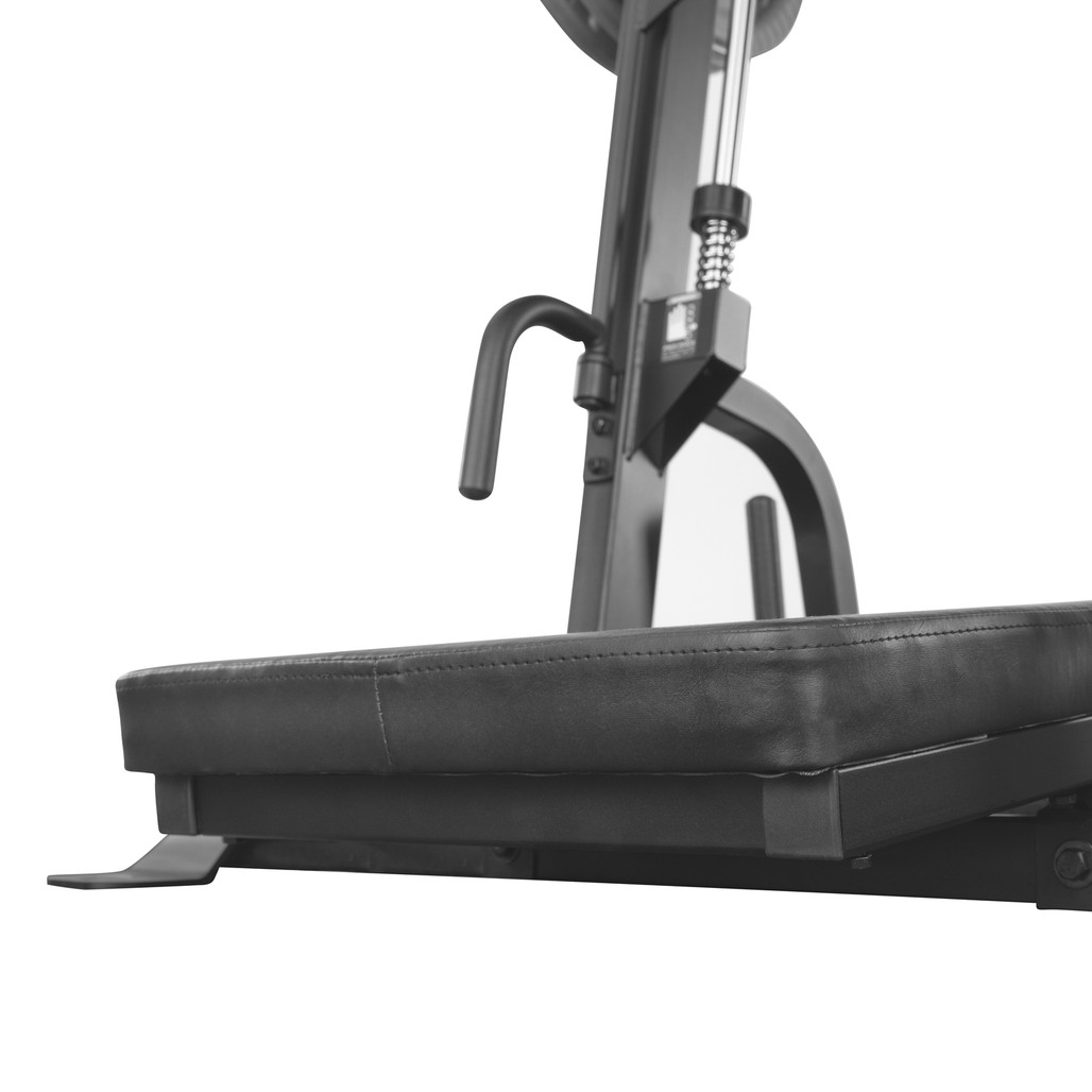 Extra-large, cushioned seat pad ensures support. - Body-Solid GVLP Vertical Leg Press