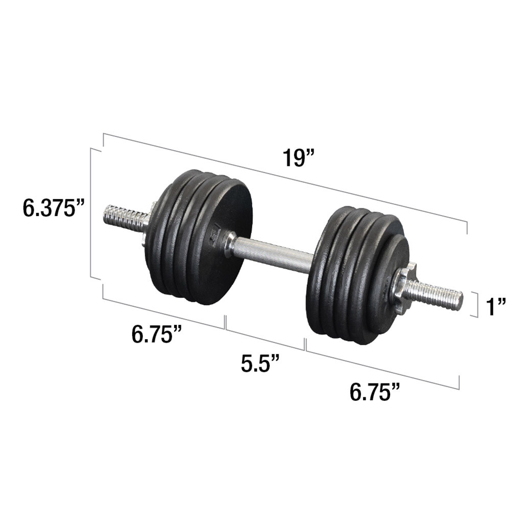 5-50 lb. Adjustable Dumbbell Set with Threaded  Handles