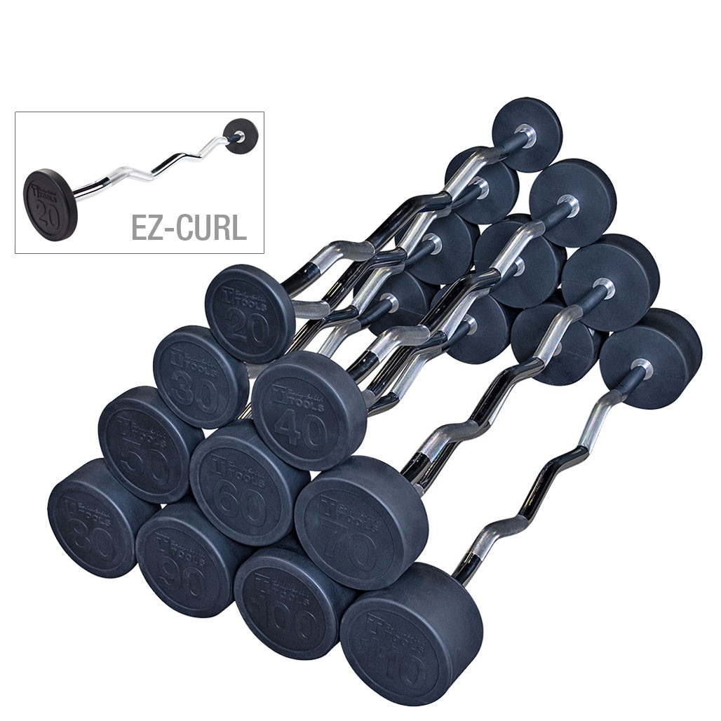 Straight Barbell Ez Bar Curl Set Body-Solid Tools Fixed Weight EZ