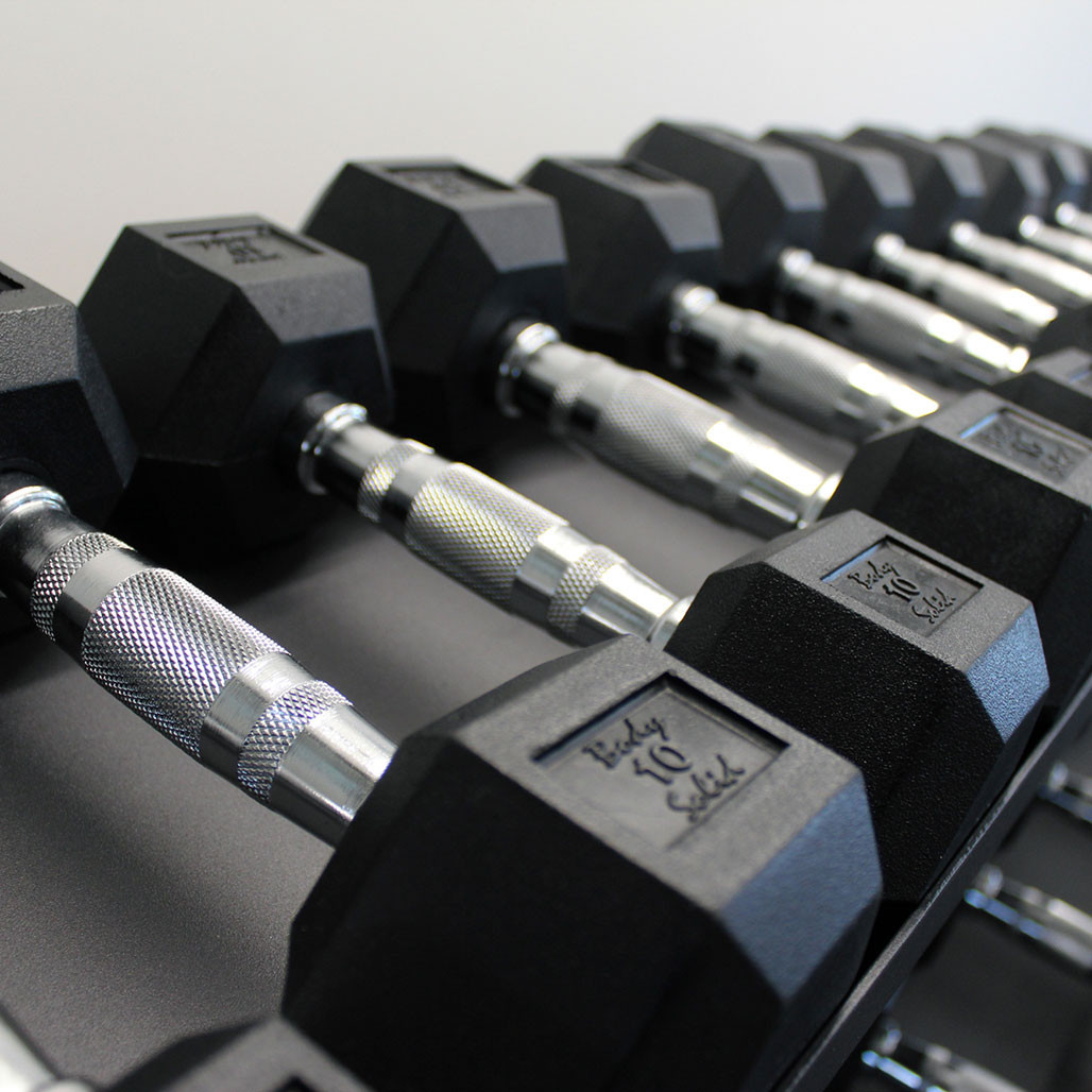 Rubber Coated Hex Dumbbell
