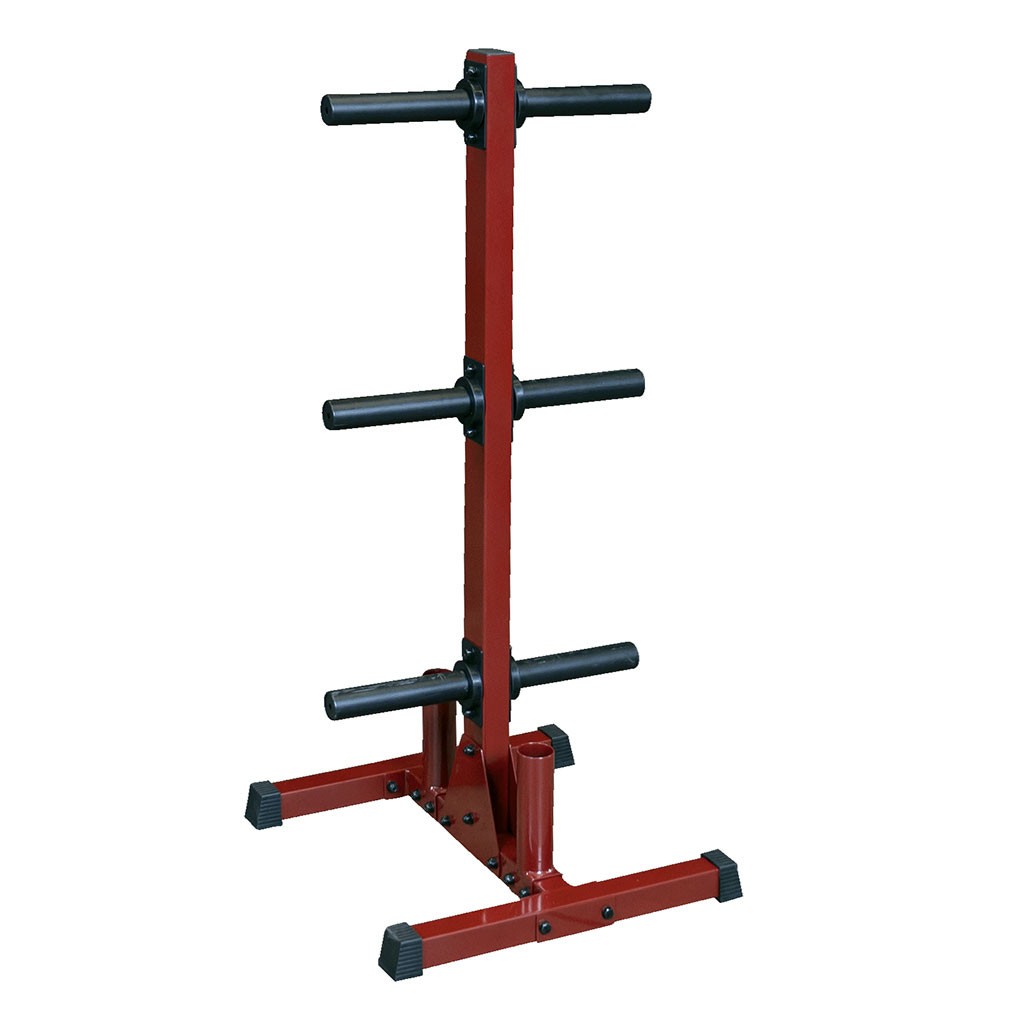 Best Fitness 6-Post Weight Tree and Bar Holder, Red Finish