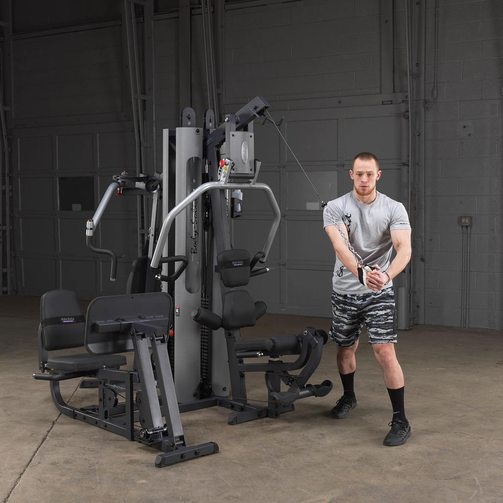Body-Solid G9S Dual Stack Gym with Leg Press, Silver Finish