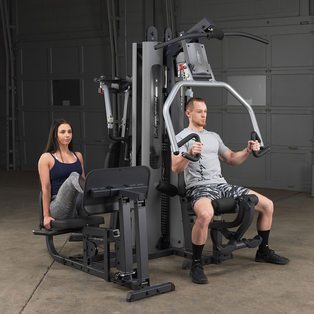 Body-Solid G9S Dual Stack Gym with Leg Press, Silver Finish
