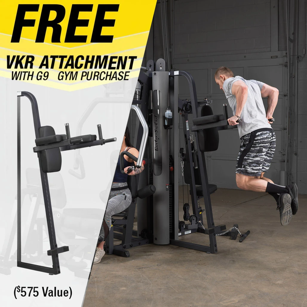 Body-Solid G9S Dual Stack Gym with Leg Press, Silver Finish