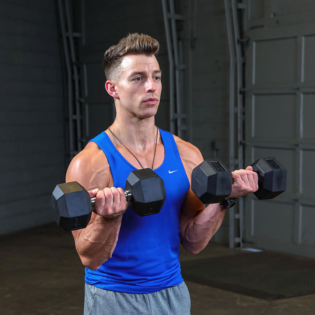 Body-Solid Rubber Coated Hex Dumbbells