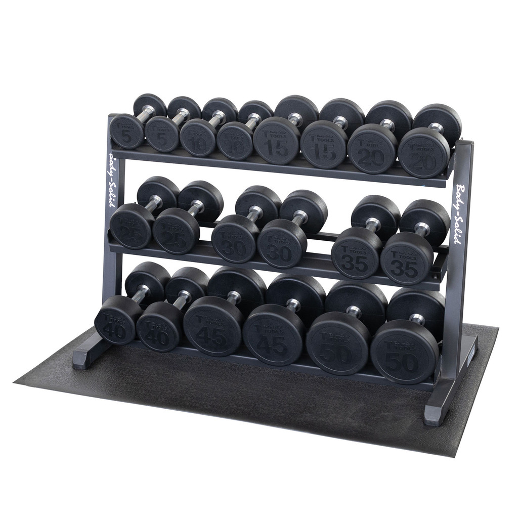 5-50 lb. Round Rubber Coated Dumbbell Package