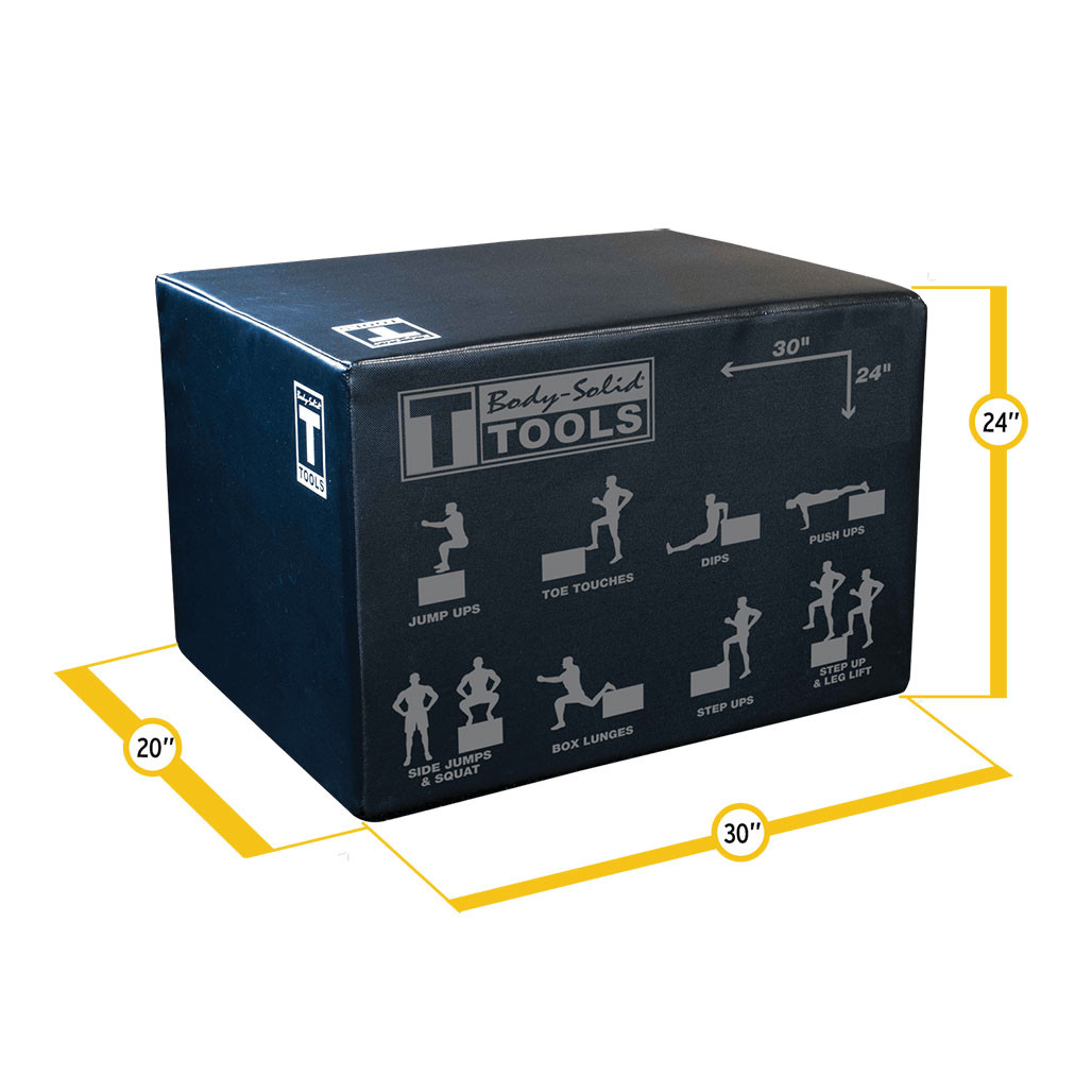 Body-Solid 3-in-1 Soft Plyometric Jump Box 20 x 24 x 30 inch BSTSPBOX