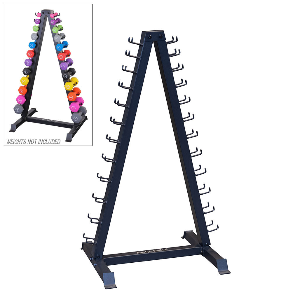 Body-Solid Vinyl and Neoprene Dumbbell Rack
