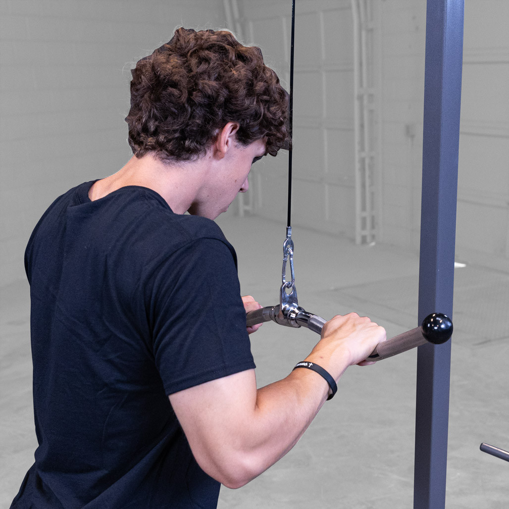 MB229. Revolving Curl Bar with deep bends and improved knurling for better lifts.
