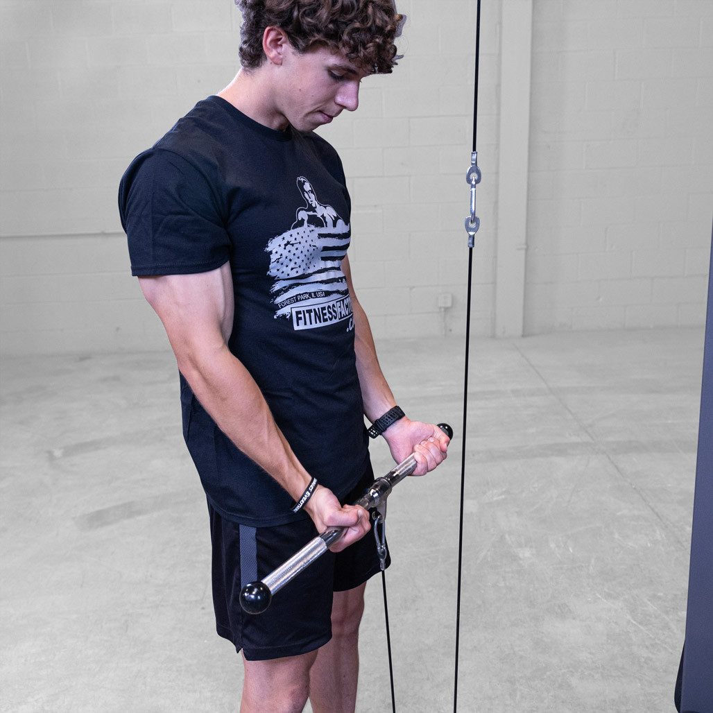 MB229. Revolving Curl Bar with deep bends and improved knurling for better lifts.