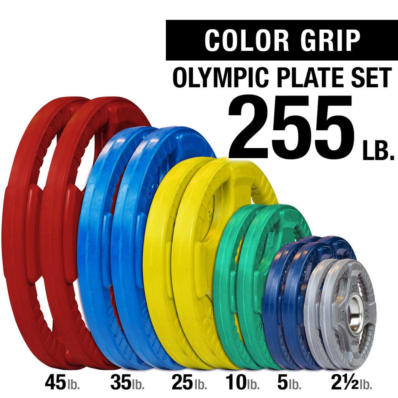 Body Solid Iron Grip Olympic Weight Set (255 lbs, 355 lbs or 455