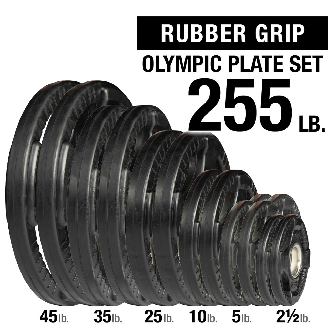 Body-solid Gray Grip Olympic Plates 2.5, 5, 10, 25, 35, 45 lb. OPT